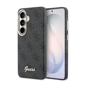 Guess PU 4G Script Metal Logo Magnetic Zadní Kryt pro Samsung Galaxy S26 Black