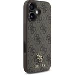 Guess PU 4G Small Metal Logo MagSafe kryt pre iPhone 16 Plus, hnedý
