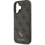 Guess PU 4G Small Metal Logo MagSafe kryt pre iPhone 16 Plus, hnedý
