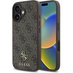 Guess PU 4G Small Metal Logo MagSafe kryt pre iPhone 16 Plus, hnedý