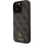 Guess PU 4G Small Metal Logo MagSafe kryt pre iPhone 16 Pro, hnedý