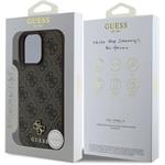 Guess PU 4G Small Metal Logo MagSafe kryt pre iPhone 16 Pro, hnedý