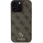 Guess PU 4G Small Metal Logo MagSafe kryt pre iPhone 16 Pro Max, hnedý