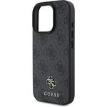 Guess PU 4G Small Metal Logo MagSafe kryt pre iPhone 16 Pro Max, sivý