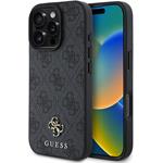 Guess PU 4G Small Metal Logo MagSafe kryt pre iPhone 16 Pro Max, sivý