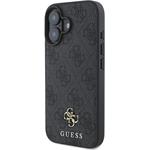 Guess PU 4G Small Metal Logo MagSafe kryt pre iPhone 16, sivý