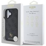 Guess PU 4G Small Metal Logo MagSafe kryt pre iPhone 16, sivý