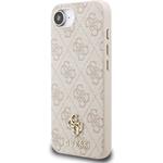 Guess PU 4G Small Metal Logo MagSafe kryt pre iPhone 16e, ružový