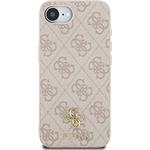 Guess PU 4G Small Metal Logo MagSafe kryt pre iPhone 16e, ružový