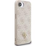 Guess PU 4G Small Metal Logo MagSafe kryt pre iPhone 16e, ružový