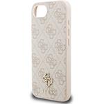 Guess PU 4G Small Metal Logo MagSafe kryt pre iPhone 16e, ružový