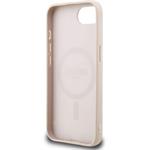 Guess PU 4G Small Metal Logo MagSafe kryt pre iPhone 16e, ružový