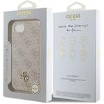 Guess PU 4G Small Metal Logo MagSafe kryt pre iPhone 16e, ružový