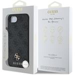 Guess PU 4G Small Metal Logo MagSafe kryt pre iPhone SE4, sivý
