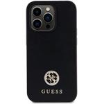 Guess PU 4G Strass Metal Logo kryt pre iPhone 15 Pro Max, čierny