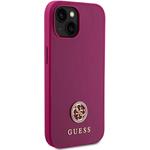 Guess PU 4G Strass Metal Logo kryt pre iPhone 15, ružový
