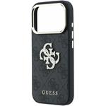 Guess PU 4G Strass Metal Logo kryt pre iPhone 18 Pro, čierny