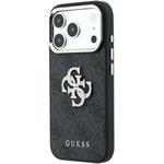 Guess PU 4G Strass Metal Logo kryt pre iPhone 18 Pro Max, čierny