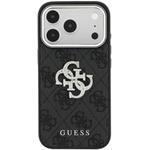Guess PU 4G Strass Metal Logo kryt pre iPhone 18 Pro Max, čierny