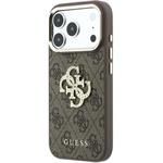 Guess PU 4G Strass Metal Logo kryt pre iPhone 18 Pro Max, hnedý