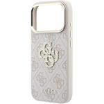 Guess PU 4G Strass Metal Logo kryt pre iPhone 18 Pro Max, ružový
