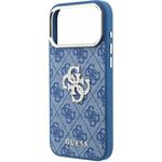 Guess PU 4G Strass Metal Logo kryt pre iPhone 18 Pro, modrý