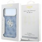Guess PU 4G Strass Metal Logo kryt pre iPhone 18 Pro, modrý