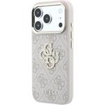Guess PU 4G Strass Metal Logo kryt pre iPhone 18 Pro, ružový