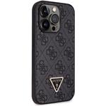 Guess PU 4G Strass Triangle Metal Logo kryt + Crossbody popruh pre iPhone 15 Pro Max, čierny