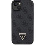 Guess PU 4G Strass Triangle Metal Logo kryt pre iPhone 15, čierny