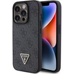 Guess PU 4G Strass Triangle Metal Logo kryt pre iPhone 15 Pro, čierny