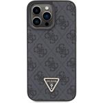 Guess PU 4G Strass Triangle Metal Logo kryt pre iPhone 15 Pro Max, čierny