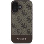 Guess PU 4G Stripe kryt pre iPhone 16, hnedý