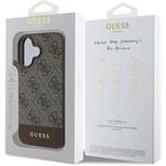 Guess PU 4G Stripe kryt pre iPhone 16, hnedý