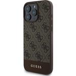 Guess PU 4G Stripe kryt pre iPhone 16 Pro, hnedý