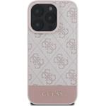 Guess PU 4G Stripe kryt pre iPhone 16 Pro Max, ružový