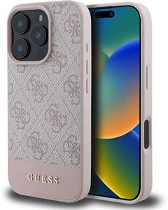 Guess PU 4G Stripe kryt pre iPhone 16 Pro Max, ružový