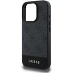 Guess PU 4G Stripe kryt pre iPhone 16 Pro Max, sivý