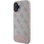 Guess PU 4G Stripe kryt pre iPhone 16, ružový