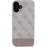Guess PU 4G Stripe kryt pre iPhone 16, ružový