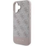 Guess PU 4G Stripe kryt pre iPhone 16, ružový