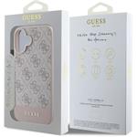 Guess PU 4G Stripe kryt pre iPhone 16, ružový
