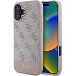 Guess PU 4G Stripe kryt pre iPhone 16, ružový