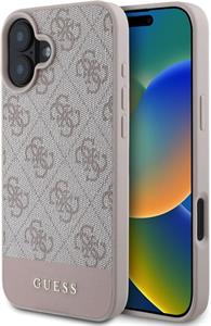 Guess PU 4G Stripe kryt pre iPhone 16, ružový
