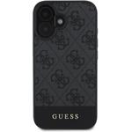 Guess PU 4G Stripe kryt pre iPhone 16, sivý