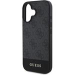 Guess PU 4G Stripe kryt pre iPhone 16, sivý