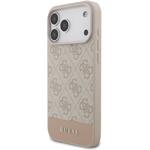 Guess PU 4G Stripe kryt pre iPhone 17 Pro Max, ružový