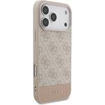 Guess PU 4G Stripe kryt pre iPhone 17 Pro Max, ružový