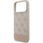 Guess PU 4G Stripe kryt pre iPhone 17 Pro Max, ružový