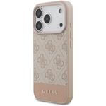 Guess PU 4G Stripe kryt pre iPhone 17 Pro, ružový